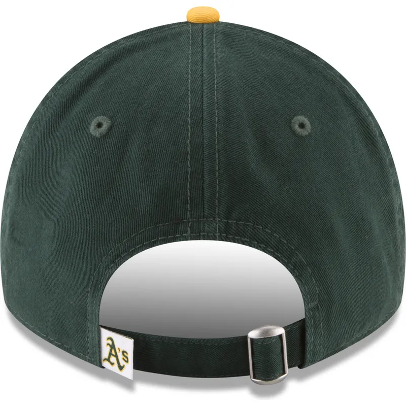 verstellbare-grun-gelbe-9twenty-core-classic-kappe-mit-gebogenem-schirm-der-oakland-athletics-mlb-von-new-era