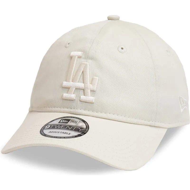 bezowa-czapka-z-daszkiem-regulowana-z-bezowym-logo-9twenty-league-essential-los-angeles-dodgers-mlb-od-new-era