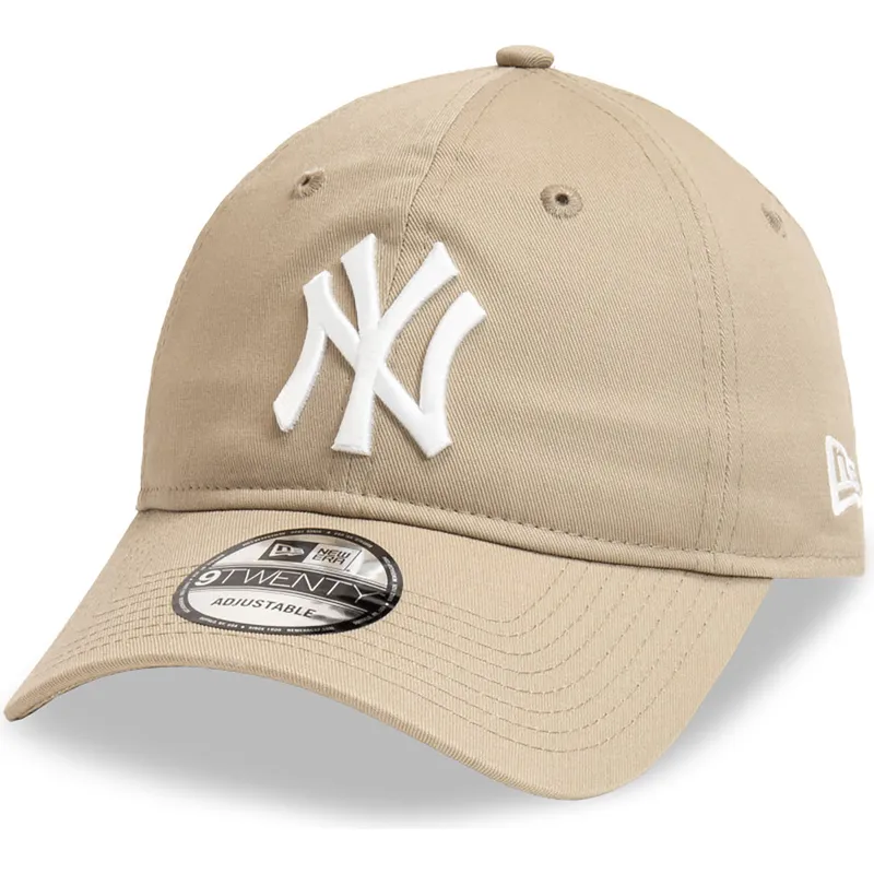 gorra-curva-marron-claro-ajustable-9twenty-league-essential-de-new-york-yankees-mlb-de-new-era