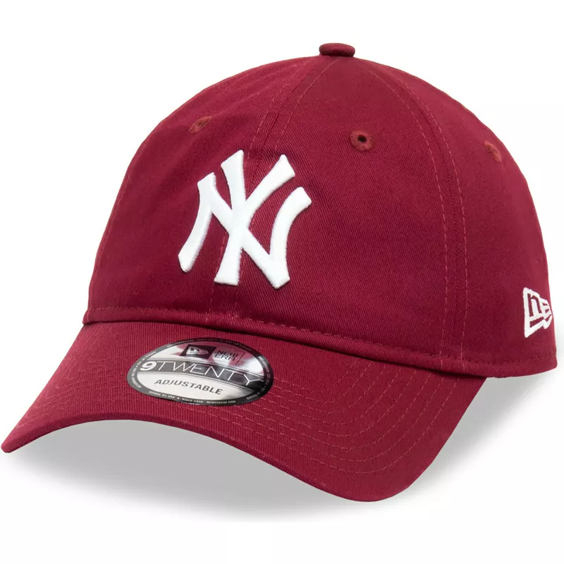 casquette-courbee-rouge-fonce-ajustable-9twenty-league-essential-new-york-yankees-mlb-new-era