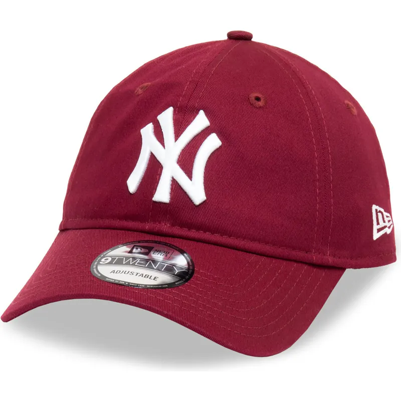 ciemnoczerwona-zakrzywiona-czapka-z-daszkiem-regulowana-9twenty-league-essential-new-york-yankees-mlb-od-new-era