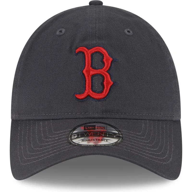 cappellino-grigio-curvo-regolabile-con-logo-rosso-9twenty-core-classic-dei-boston-red-sox-mlb-di-new-era