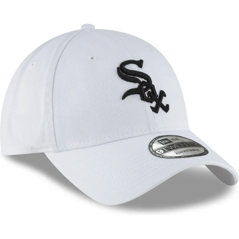 cappellino-curva-bianco-regolabile-con-logo-nero-9twenty-core-classic-di-chicago-white-sox-mlb-di-new-era