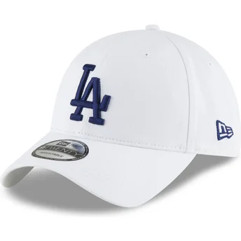 Biała zakrzywiona czapka z daszkiem regulowana z niebieskim logo Los Angeles Dodgers MLB 9TWENTY Core Classic od New Era