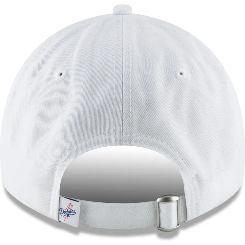weisse-verstellbare-curved-cap-mit-blauem-logo-9twenty-core-classic-der-los-angeles-dodgers-mlb-von-new-era