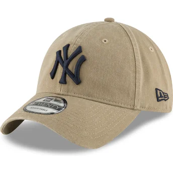 Șepci curbată maro bandă reglabilă claro 9TWENTY Core Classic de New York Yankees MLB de New Era