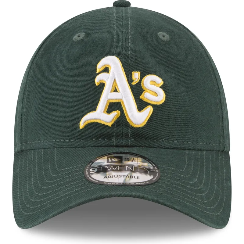 cappello-verde-regolabile-con-visiera-curva-9twenty-core-classic-degli-oakland-athletics-mlb-di-new-era