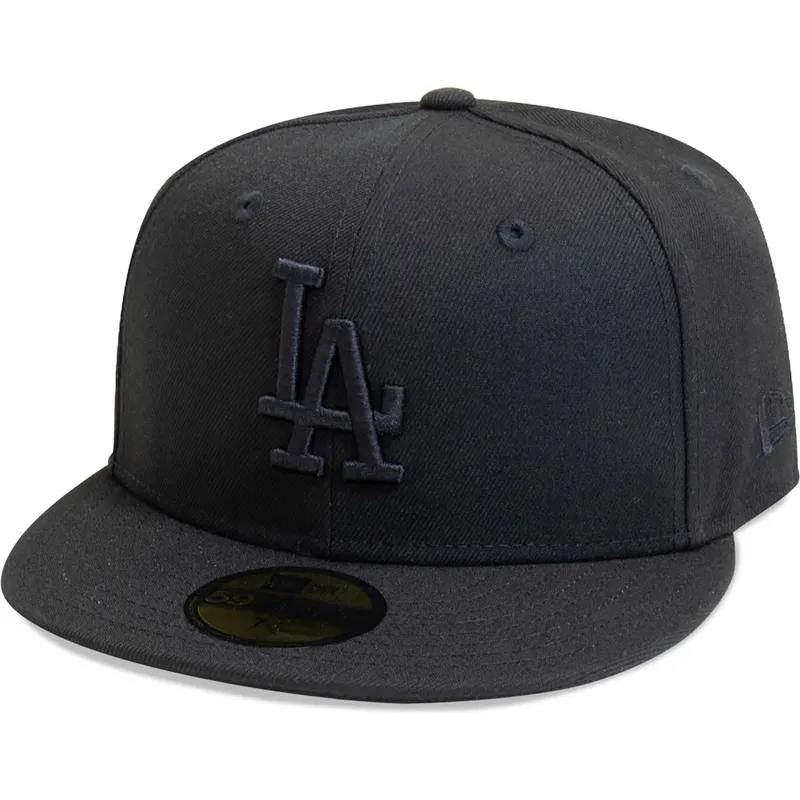 czarna-dopasowana-czapka-z-daszkiem-z-czarnym-logo-59fifty-league-essential-los-angeles-dodgers-mlb-new-era