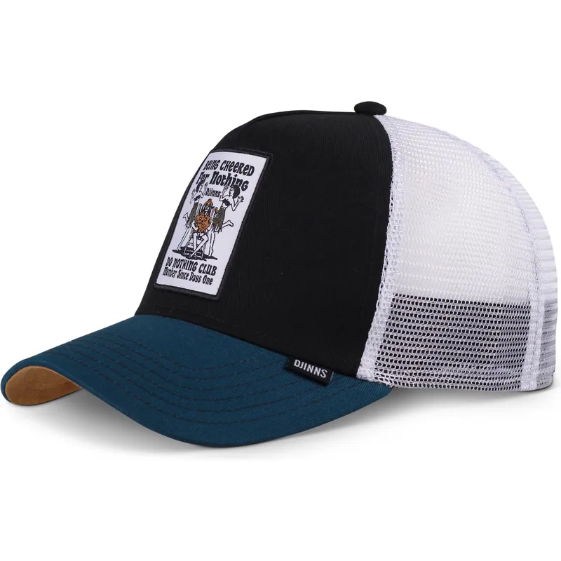 cappellino-trucker-nero-bianco-e-blu-being-cheered-hft-di-djinns