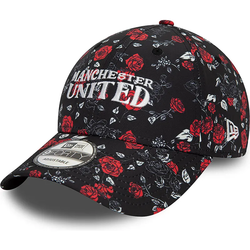 epci-curbata-negru-reglabila-9forty-floral-all-over-print-de-manchester-united-football-club-premier-league-de-new-era