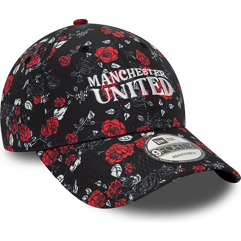 epci-curbata-negru-reglabila-9forty-floral-all-over-print-de-manchester-united-football-club-premier-league-de-new-era