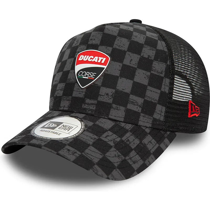 epci-curbata-negru-snapback-9forty-a-frame-all-over-print-check-de-ducati-motor-motogp-de-new-era
