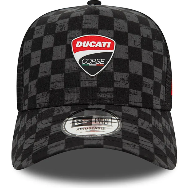 epci-curbata-negru-snapback-9forty-a-frame-all-over-print-check-de-ducati-motor-motogp-de-new-era