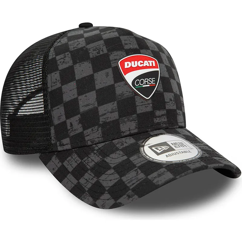 epci-curbata-negru-snapback-9forty-a-frame-all-over-print-check-de-ducati-motor-motogp-de-new-era