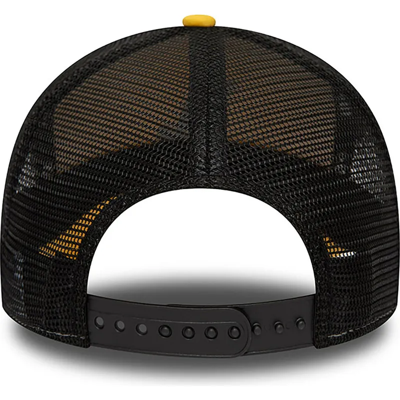 gorra-trucker-amarilla-y-negra-con-logo-negro-a-frame-league-essential-de-los-angeles-dodgers-mlb-de-new-era