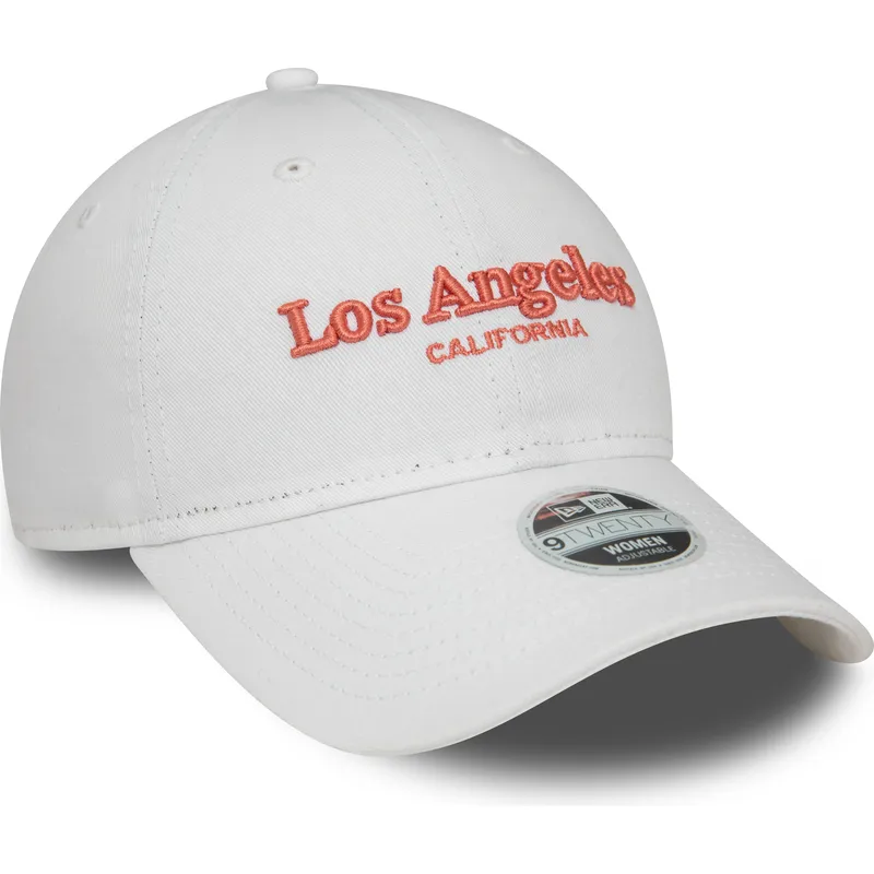 cappellino-bianco-regolabile-da-donna-9twenty-wordmark-di-los-angeles-california-di-new-era