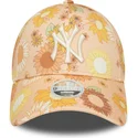 epci-curbata-portocaliu-reglabila-9forty-floral-all-over-print-de-new-york-yankees-mlb-de-new-era