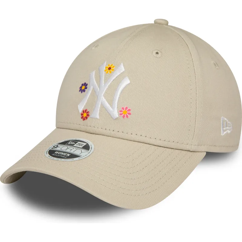 epci-curbata-bej-reglabila-9forty-flower-de-new-york-yankees-mlb-de-new-era