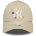 epci-curbata-bej-reglabila-9forty-flower-de-new-york-yankees-mlb-de-new-era