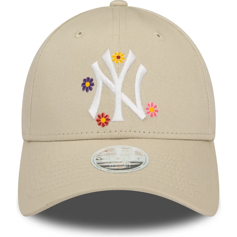 epci-curbata-bej-reglabila-9forty-flower-de-new-york-yankees-mlb-de-new-era