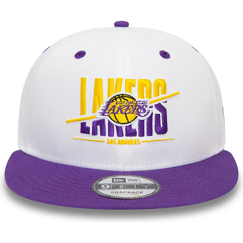 cappello-snapback-bianco-e-viola-9fifty-white-crown-dei-los-angeles-lakers-nba-di-new-era