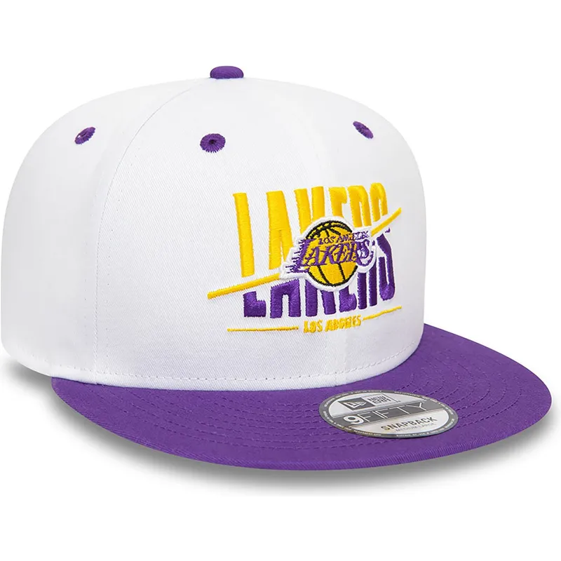 cappello-snapback-bianco-e-viola-9fifty-white-crown-dei-los-angeles-lakers-nba-di-new-era