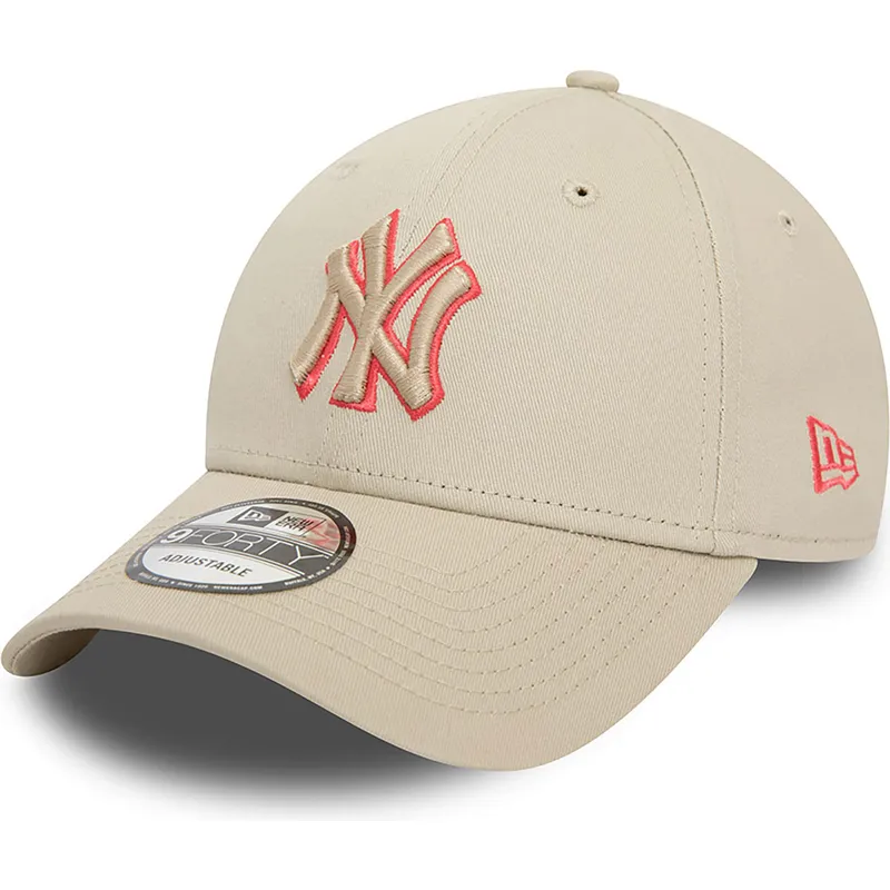epci-curbata-bej-reglabila-9forty-team-outline-de-new-york-yankees-mlb-de-new-era