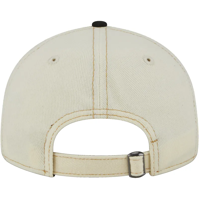 berretto-piatto-beige-e-nero-9fifty-retro-crown-denim-dei-chicago-white-sox-mlb-di-new-era