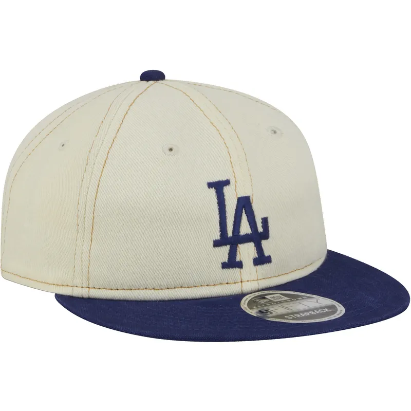 epci-plata-bej-snapback-9fifty-retro-crown-denim-de-los-angeles-dodgers-mlb-de-new-era