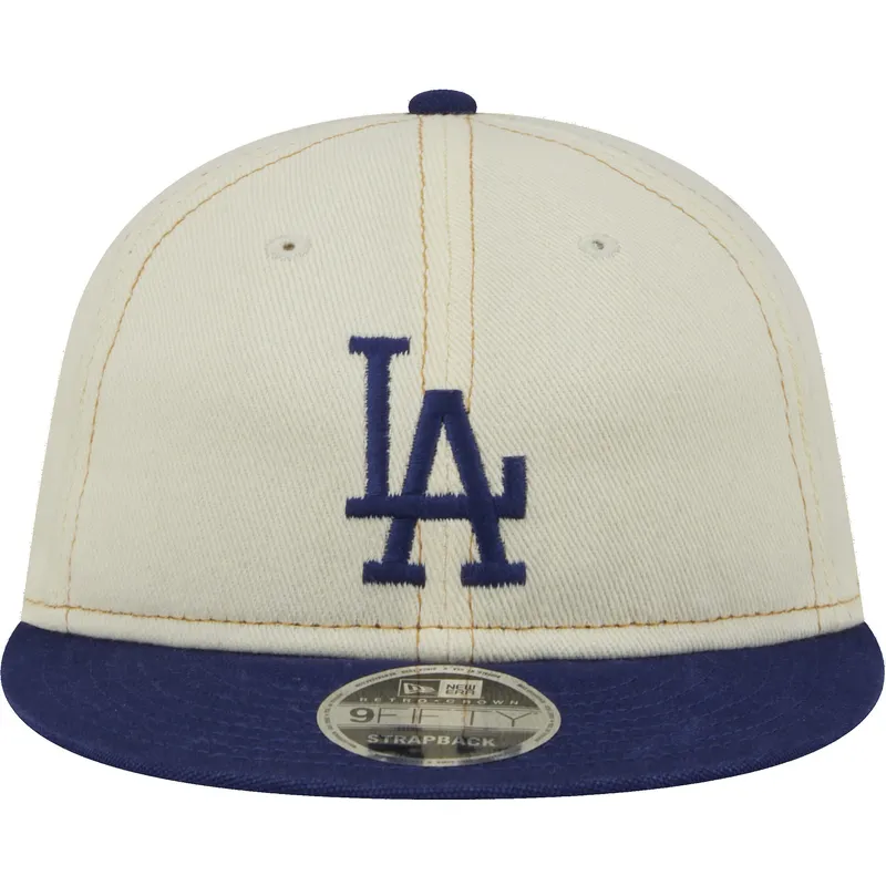 beige-och-bla-9fifty-retro-crown-denim-los-angeles-dodgers-mlb-platt-keps-fran-new-era