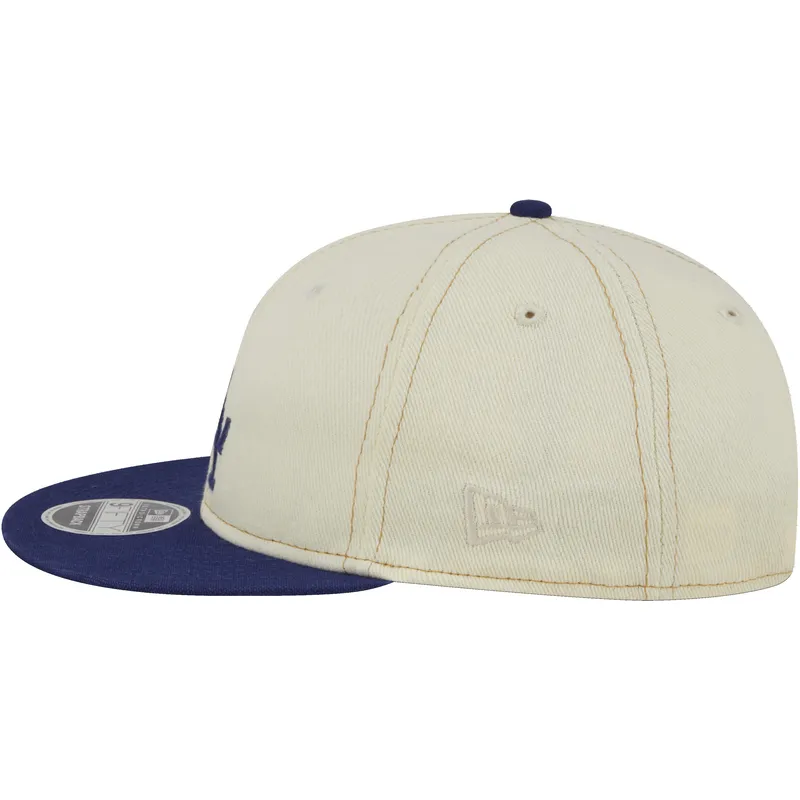 bezowo-niebieska-czapka-z-daszkiem-9fifty-retro-crown-denim-los-angeles-dodgers-mlb-od-new-era