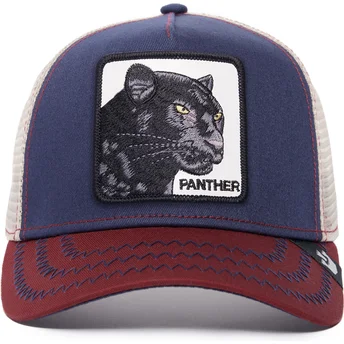 Gorra trucker blu navy, beige e rossa pantera The Panther The Farm di Goorin Bros.