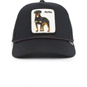 goorin-bros-alpha-dog-100-the-farm-all-over-canvas-svart-bojd-snapbackkeps-med-rottweilermotiv