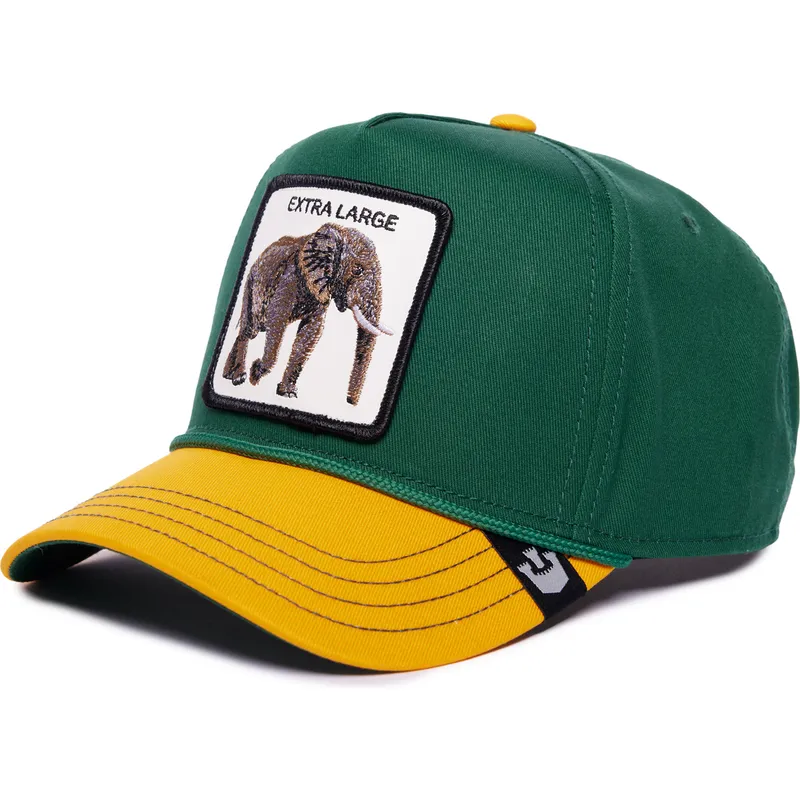 goorin-bros-extra-large-100-the-farm-all-over-canvas-gron-och-gul-elefant-snapback-bojd-keps