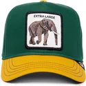 goorin-bros-curved-brim-elephant-extra-large-100-the-farm-all-over-canvas-green-and-yellow-snapback-cap