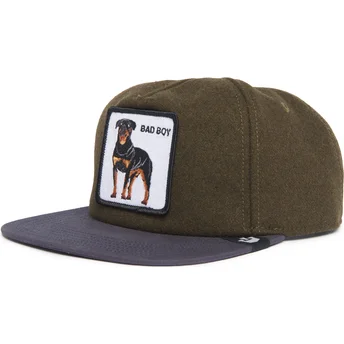 Goorin Bros. The Farm Flats Bad Boy Top Dog Rottweiler Snapback Grön och Blå Platt Keps