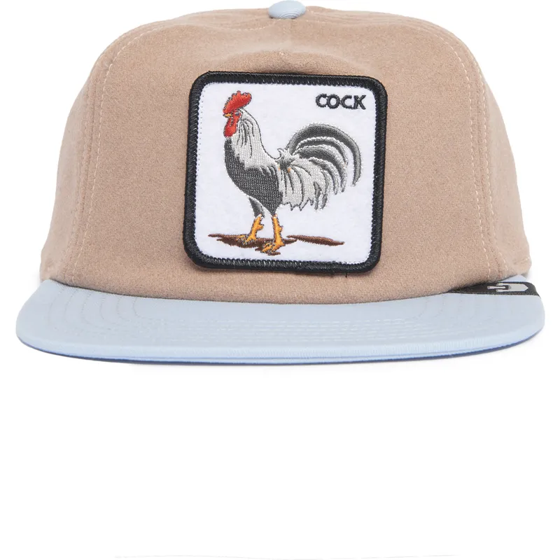 cappello-piatto-marrone-e-blu-snapback-gallo-cock-free-range-the-farm-flats-di-goorin-bros