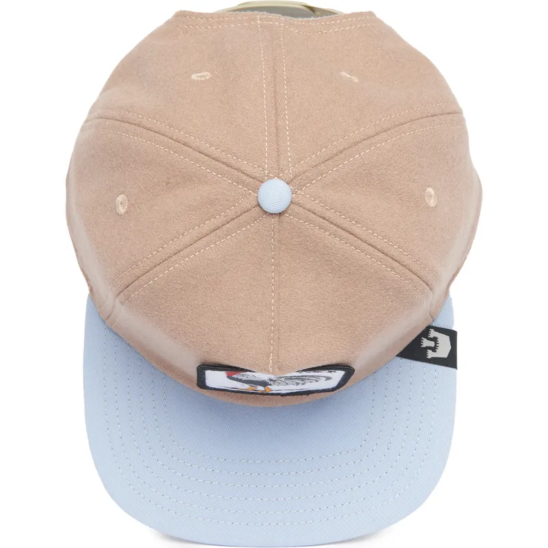 cappello-piatto-marrone-e-blu-snapback-gallo-cock-free-range-the-farm-flats-di-goorin-bros