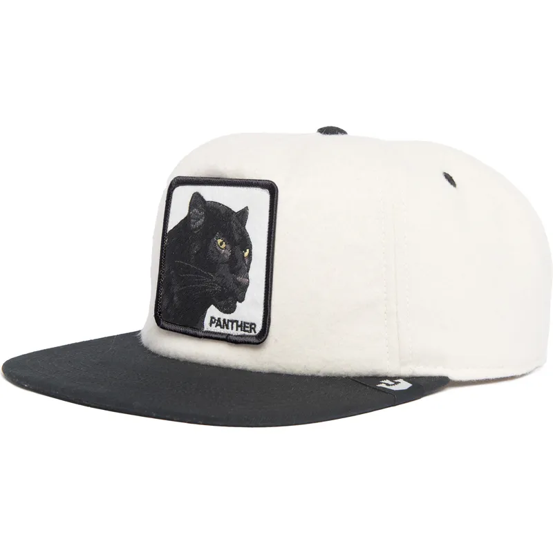 schwarz-weisse-snapback-kappe-panther-black-panther-stealth-explorer-the-farm-flats-von-goorin-bros