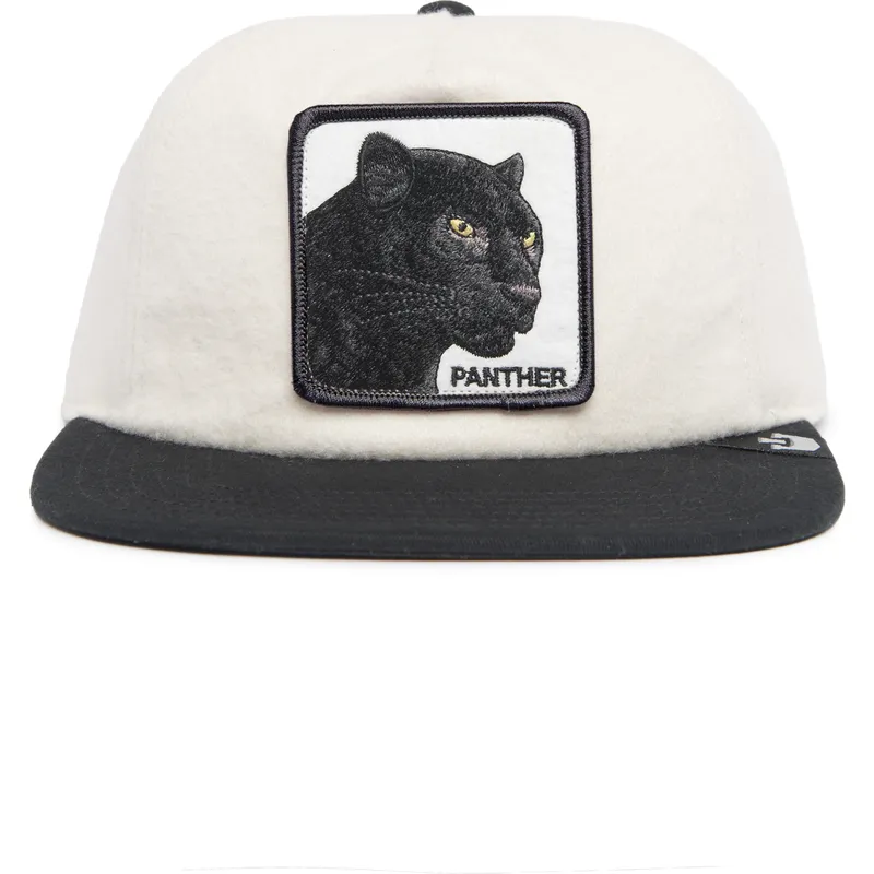 schwarz-weisse-snapback-kappe-panther-black-panther-stealth-explorer-the-farm-flats-von-goorin-bros
