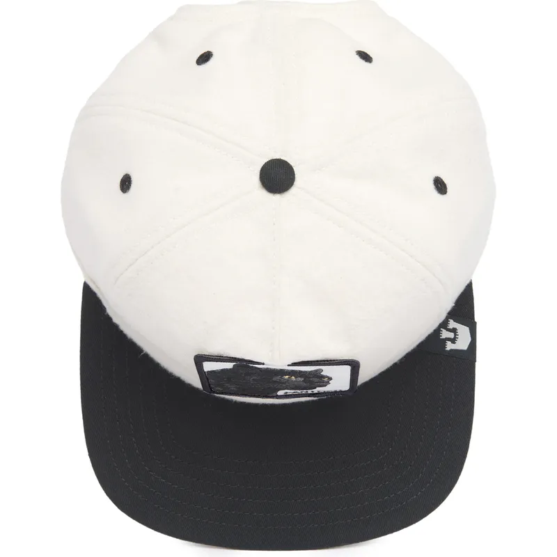 schwarz-weisse-snapback-kappe-panther-black-panther-stealth-explorer-the-farm-flats-von-goorin-bros