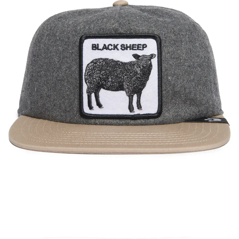 cappello-piatto-grigio-e-marrone-snapback-pecora-black-sheep-flock-mountain-the-farm-flats-di-goorin-bros