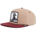 gorra-plana-marron-y-roja-snapback-caballo-stallion-free-rider-the-farm-flats-de-goorin-bros