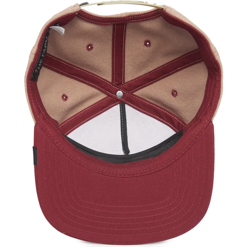 snapback-kappe-in-braun-und-rot-mit-flachem-schirm-stallion-free-rider-the-farm-flats-von-goorin-bros