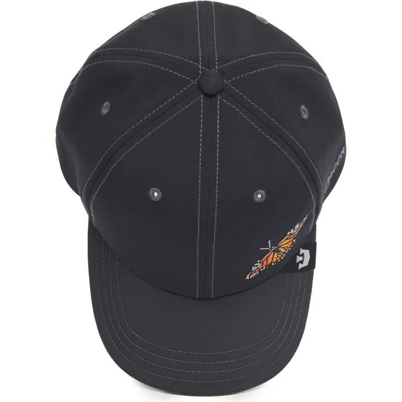 schwarze-verstellbare-curved-cap-schmetterling-long-live-the-queen-the-farm-lady-balls-von-goorin-bros