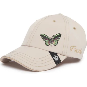 Gorra curva beige ajustable mariposa Forever Fresh The Farm Lady Balls de Goorin Bros.