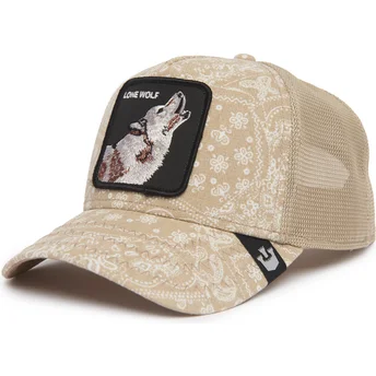 Trucker-Cap beige Wolf Lone Wolf Sign O' The Times...