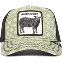 trucker-cap-grun-und-schwarz-schaf-black-sheep-parade-the-farm-paisley-von-goorin-bros
