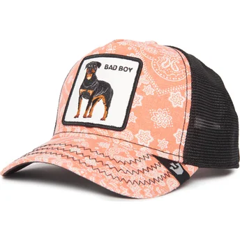 Trucker-Cap rosa und schwarz Hund Rottweiler Bad Boy...