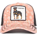 cappellino-trucker-rosa-e-nero-con-rottweiler-bad-boy-lovesexy-the-farm-paisley-di-goorin-bros